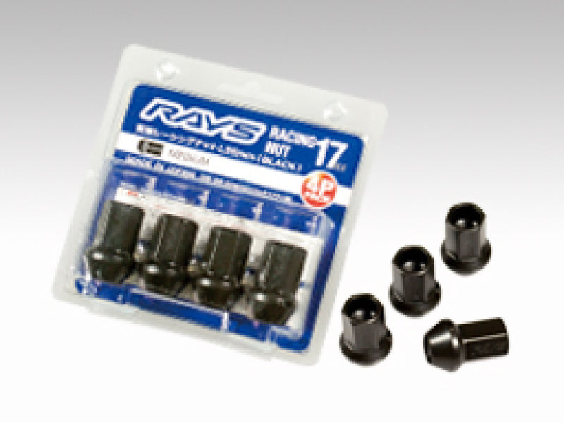 Rays 17 Hex Racing Lock Nut Set L35 Medium Type 12x1.25 - Black Chromate (4  Pieces)