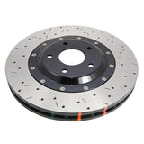 DBA 2004 STi 10 Stud Hole Front Drilled & Slotted 5000 Series 2 Piece Rotor Assembled w/ Black Hat