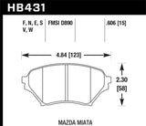 Hawk 01-05 Miata w/ Sport Suspension HPS  Street Front Brake Pads D890