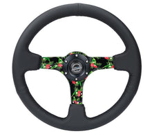 Load image into Gallery viewer, NRG Reinforced Steering Wheel (350mm/ 3in. Deep) Matte Black Spoke/Black Leather/ Yellow Center
