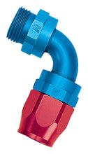 Load image into Gallery viewer, Russell Performance Swivel Hose End Assy #10 AN Male SAE Port to #8 Hose 90 Deg Red/Blue Anodized