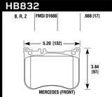 Hawk 14-17 Mercedes-Benz S550 / 13-15 Mercedes-Benz SL550 Sport Performance Ceramic Front Brake Pads