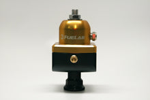 Load image into Gallery viewer, Fuelab 555 Carb Adjustable FPR Blocking 1-3 PSI (1) -8AN In (2) -8AN Out - Gold