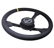 Load image into Gallery viewer, NRG Reinforced Steering Wheel (380mm) Nascar/ Alcantara 3 Spoke w/ NRG Logo/ Removable Crushed Pad