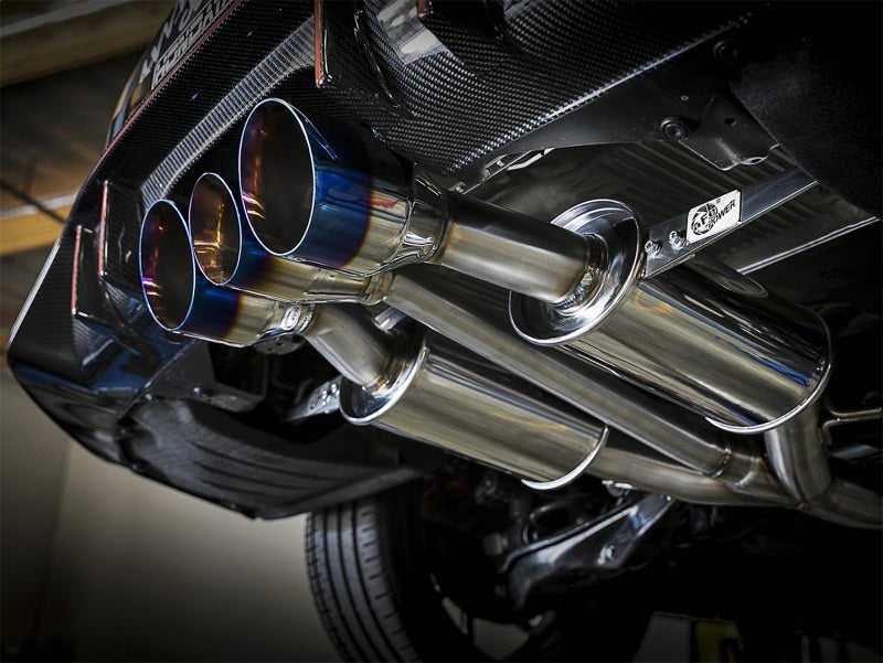 aFe Takeda 3in 304 SS Cat-Back Exhaust w/ Blue Flame Tips 2017+ Honda Civic Type R I4 2.0L (t)