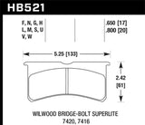 Hawk Wilwood Superlite SL4R 7420 HPS 5.0 Brake Pads