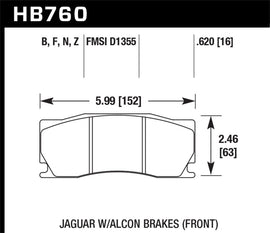 Hawk 08-12 Jaguar XKR (w/ Alcon Brakes) HPS 5.0 Street Front Brake Pads