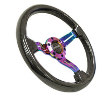 Load image into Gallery viewer, NRG Carbon Fiber Steering Wheel (350mm / 1.5in. Deep) Neochrome 3-Spoke Design w/Slit Cuts
