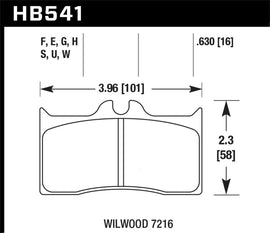 Hawk DTC-80 Wilwood 7216 16mm Race Brake Pads