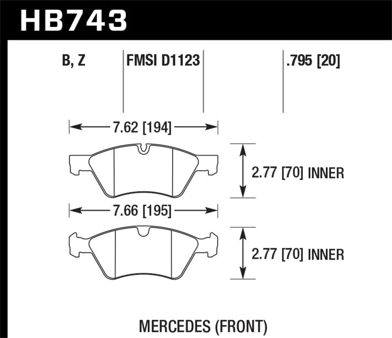 Hawk 10-12 Mercedes GL350/GL450 Performance Ceramic Street Front Brake Pads