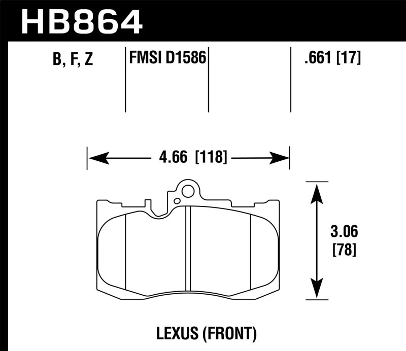 Hawk 13-17 Lexus GS350/GS350 F Sport / 12-17 Lexus IS350 Performance Ceramic Street Front Brake Pads