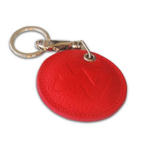 Load image into Gallery viewer, Akrapovic Round Leather Keychain - red