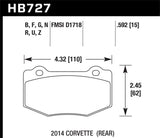 Hawk DTC-80 2015 Chevy Corvette Z06 Rear Race Brake Pads