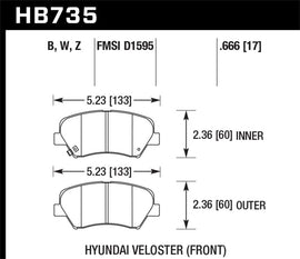 Hawk 13-15 Hyundai Elantra HPS 5.0 Performance Street Front Brake Pads