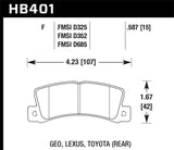 Hawk 87 Toyota Corolla FX16 / 92-96 Camry V6 HPS Street Rear Brake Pads