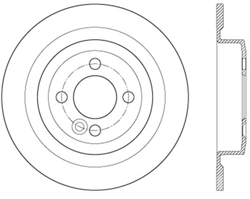 Stoptech 09-16 Mini Cooper Premium CryoStop High-Carbon Rear Rotor