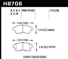 Load image into Gallery viewer, Hawk 11-12 Chevy Cruze Eco/LS/1LT/2LT/LTZ / 12 Sonic LS/LT/LTZ HPS Front Street Brake Pads