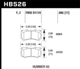 Hawk 08-10 Hummber H3/H3T Performance Ceramic Street Front Brake Pads