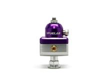 Load image into Gallery viewer, Fuelab 575 Carb Adjustable Mini FPR Blocking 4-12 PSI (1) -6AN In (2) -6AN Out - Purple