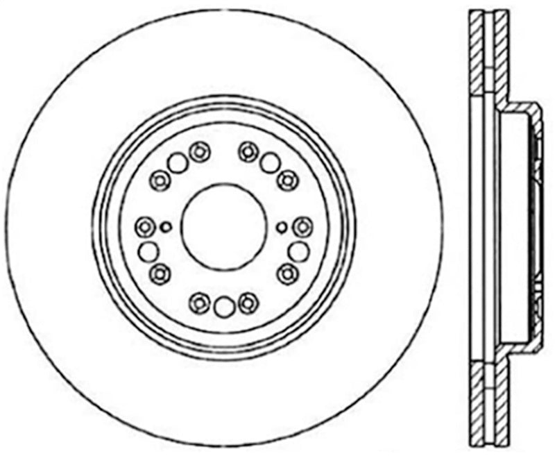 Stoptech 95-00 Lexus LS Front Premium Cryostop Brake Rotor