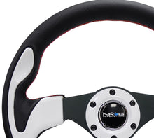 Load image into Gallery viewer, NRG Reinforced Steering Wheel (320mm) Blk w/White Trim &amp; 4mm 3-Spoke