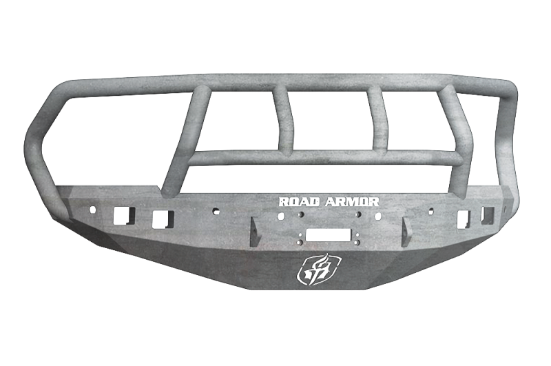 Road Armor 16-18 Ram 2500 Stealth Front Winch Bumper w/Titan II Guard/6 Sensor Holes - Raw