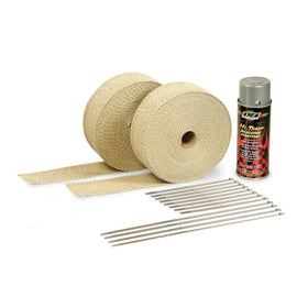 DEI Exhaust Wrap Kit - Tan Wrap and Aluminum HT Silicone Coating