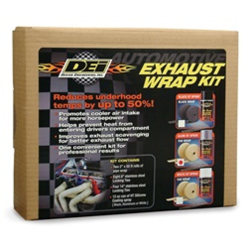 DEI Exhaust Wrap Kit - Tan Wrap and Aluminum HT Silicone Coating