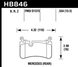 Hawk 08-13 Mercedes C-Class HPS 5.0 Rear Brake Pads