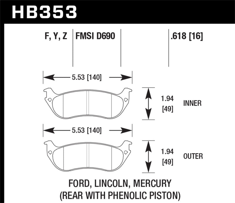 Hawk Performance Ceramic Street Brake Pads