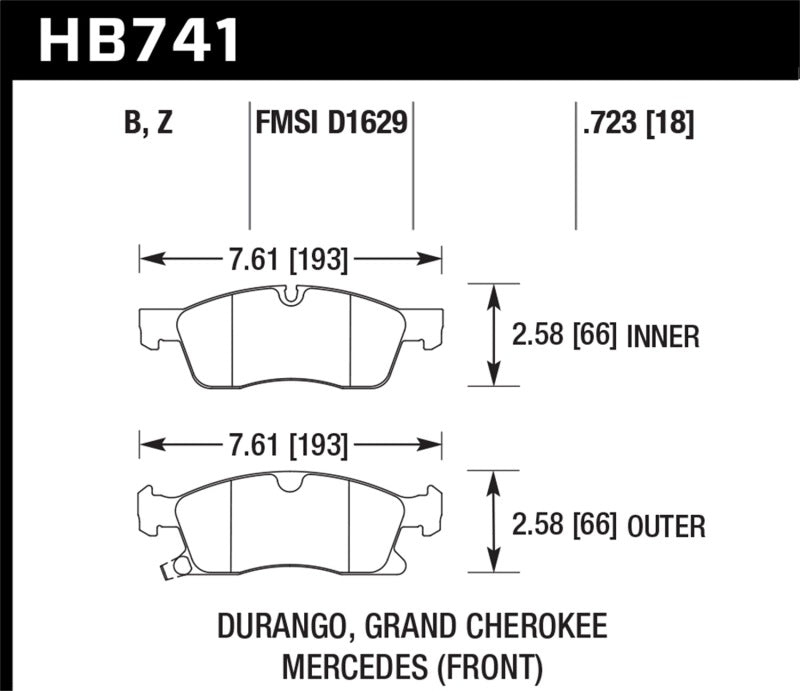 Hawk 13-15 Mercedes-Benz GL350/450 12-15 ML350 2015 ML250 HPS 5.0 Front Brake Pads