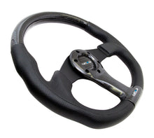 Load image into Gallery viewer, NRG Carbon Fiber Steering Wheel (350mm) Oval Shape Black w/Leather Trim