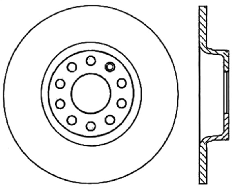 Stoptech 05-12 Audi A3/A3 Quattro Premium High-Carbon Cryo Rear Brake Rotor