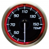 DEFI Racer Temp Gauge N2 52mm SI 30-150 Deg C Red