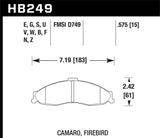 Hawk 98-02 Chevy Camaro / 98-02 Pontiac Firebird Race DTC-60 Front Brake Pads