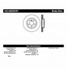 Load image into Gallery viewer, Stoptech 95-99 BMW M3 / 98-02 BMW Z3 Right Front Premium High Carbon CRYO STOP Rotor