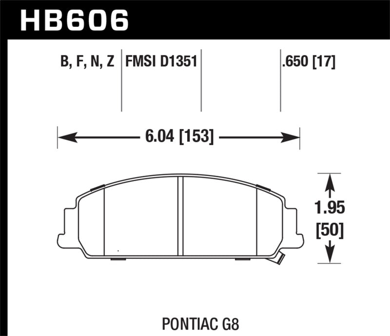 Hawk 08-09 Pontiac G8 3.6 Base/6.0 HP+ Street Front Brake Pads