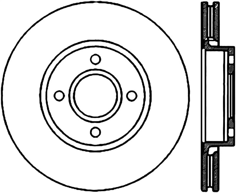 Stoptech 98-02 Ford Crown Victoria Front Premium High-Carbon CRYO-STOP Rotor