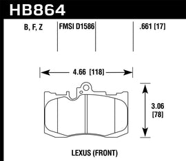 Hawk 13-17 Lexus GS350/GS350 F Sport / 12-17 Lexus IS350 HPS 5.0 Front Brake Pads