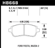 Load image into Gallery viewer, Hawk 11 Ford Fiesta S/SE/SL HPS Front Street Brake Pads