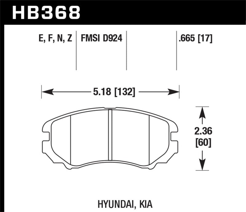 Hawk Hyundai Tiburon Performance Ceramic Street Rear Brake Pads