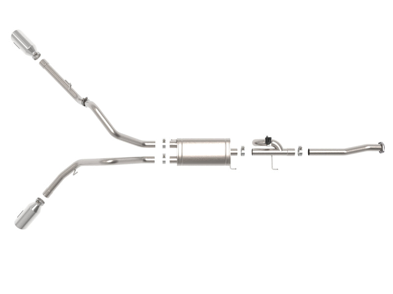 aFe Gemini XV 3in 304 SS Cat-Back Exhaust 15-20 Ford F-150 V6 2.7L/3.5 w/ Polished Tips