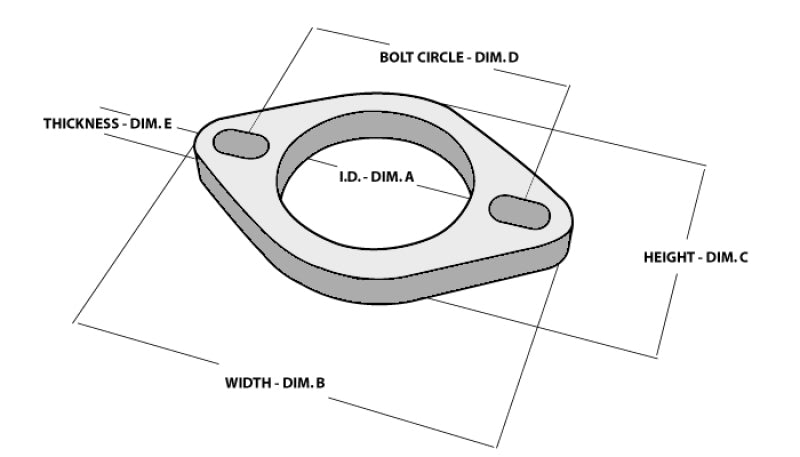 Vibrant 2-Bolt T304 SS Exhaust Flanges (2.25in I.D.) - 5 Flange Bulk Pack