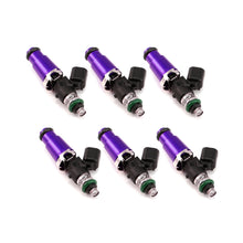 Load image into Gallery viewer, Injector Dynamics 1340cc Injectors-60mm Length-14mm Purp Top-14mm Low O-Ring(Mach to 11mm)(Set of 6)