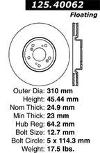 Load image into Gallery viewer, Stoptech 04-08 Acura TL (w/Brembo Calipers) Premium High-Carbon Cryo Front Brake Rotor