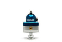 Load image into Gallery viewer, Fuelab 575 Carb Adjustable Mini FPR Blocking 4-12 PSI (1) -6AN In (2) -6AN Out - Blue