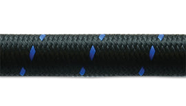 Vibrant -12 AN Two-Tone Black/Blue Nylon Braided Flex Hose (2 foot roll)