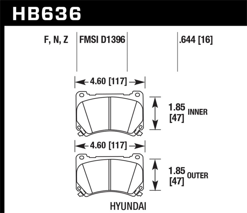 Hawk 09-10 Hyundai Genesis Sedan V8 HPS Street Front Brake Pads