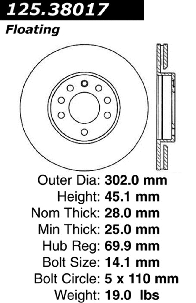 Centric Premium High Carbon CRYO-STOP Brake Rotor