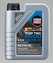Load image into Gallery viewer, LIQUI MOLY 1L Top Tec 6600 Motor Oil 0W-20